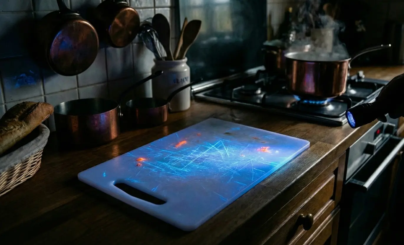 Chef Julian slicing ingredients on Yooje board